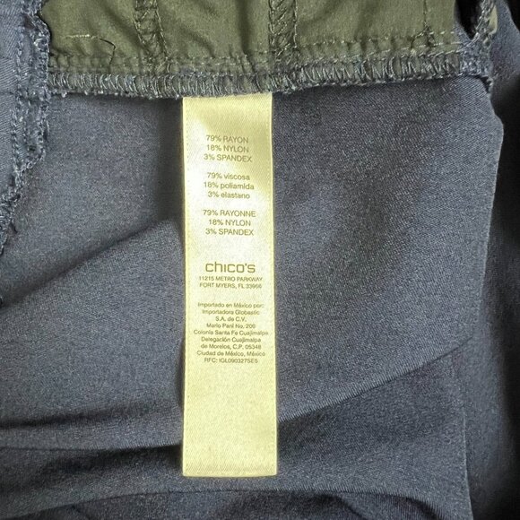 Chicos 3 Fabulously Slimming Pants Womens XL 16/18 Navy Blue Pull On Stretch - Picture 6 of 11